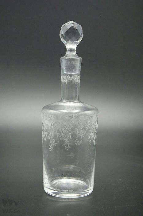 1900年 バカラ クリアクリスタルグラス 彫刻入り リキュール ボトル デカンタ フランス_画像10