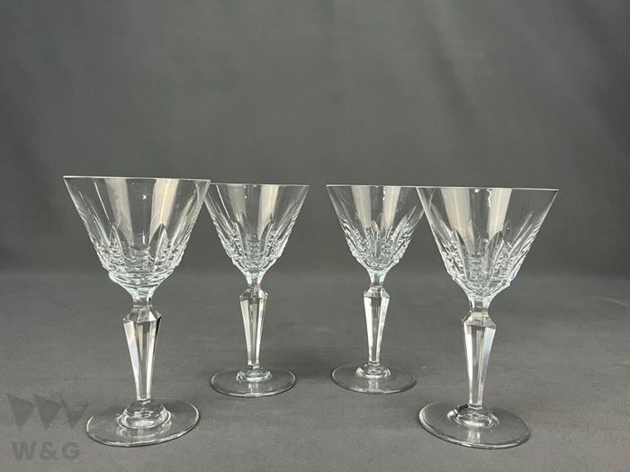 4 VTG BACCARAT AUSTERLITZ CUT CRYSTAL 6 1/4 インチワイングラス ミント