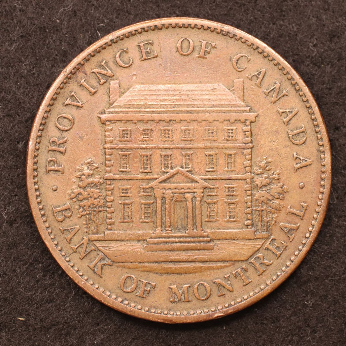カナダ植民地 モントリオール 1ペニー銅貨（1842）[3950]コイン_画像1