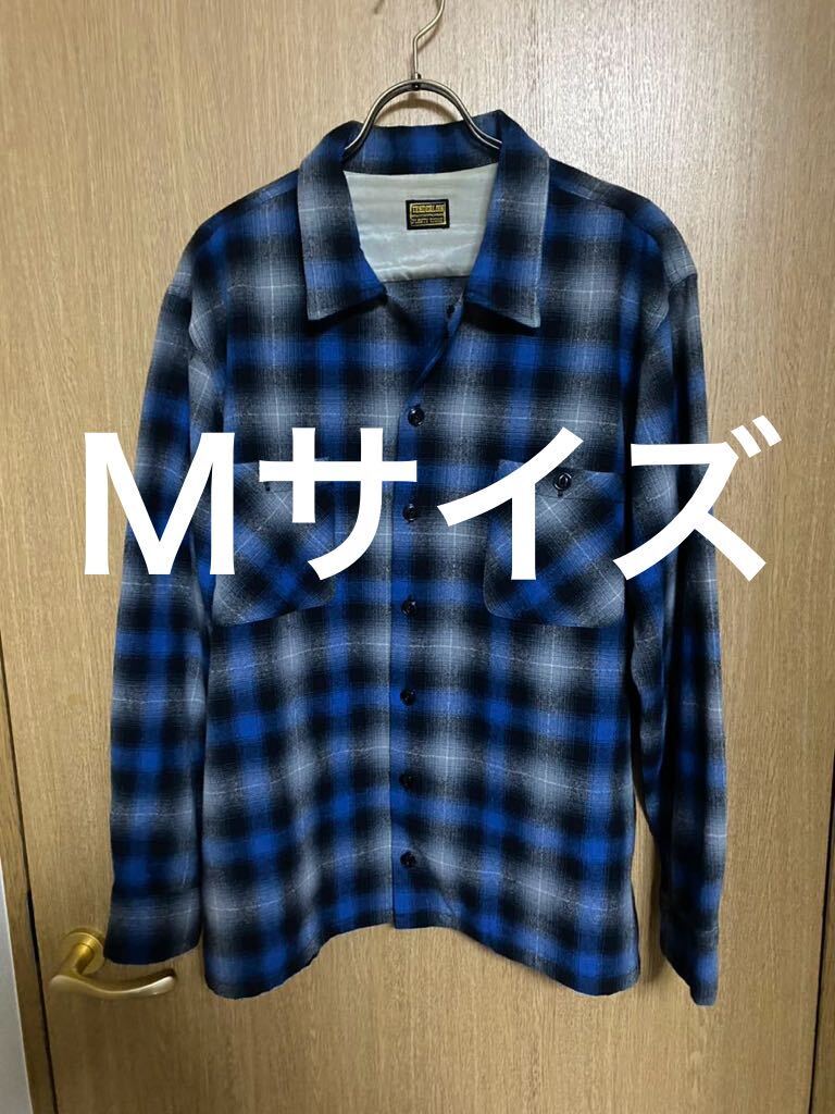【TENDERLOIN】T-WOOL SHT Blue×Black Ｍサイズ テンダーロイン ウールシャツ チェック 青×黒