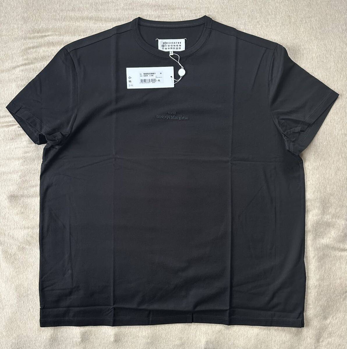 黒XL新品 メゾンマルジェラ リバースロゴ Tシャツ 黒 刺繍 半袖 カットソー 23SS size XL 52 Maison Margiela 1 10 メンズ オールブラック