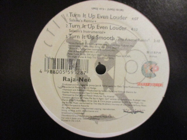 Raja-Nee ： Turn It Up 12'' (( The Jam/Lewis Party Jam / LP Version / Salaam's Remix / Tha Arsenal Remix / RajaNee Raja Neeの画像4