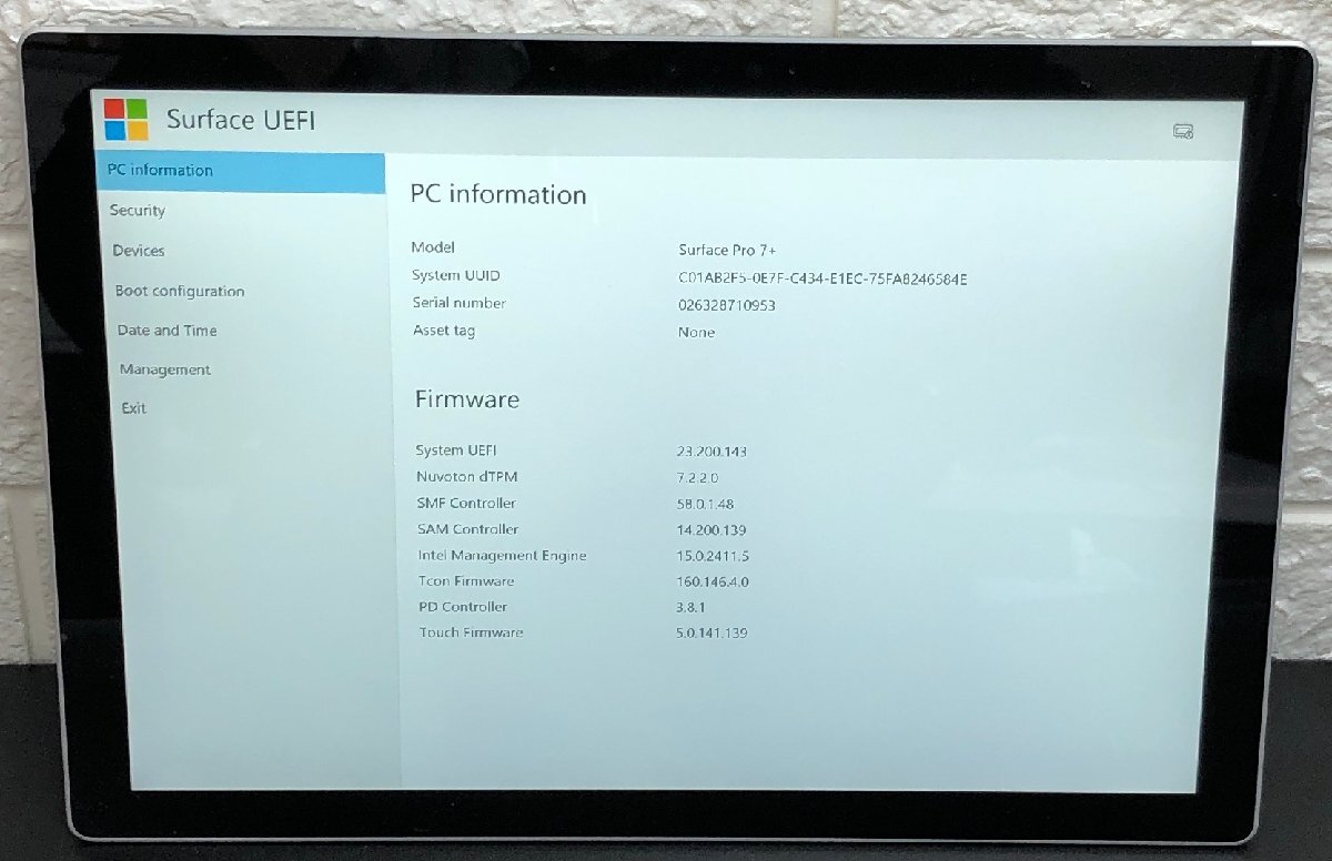 1 иен ~ # Junk Microsoft SURFACE PRO 7+ / Core i5 1135G7 2.40GHz / память 8GB / NVMe SSD 128GB / 12.3 type / BIOS пуск возможно / OS есть 