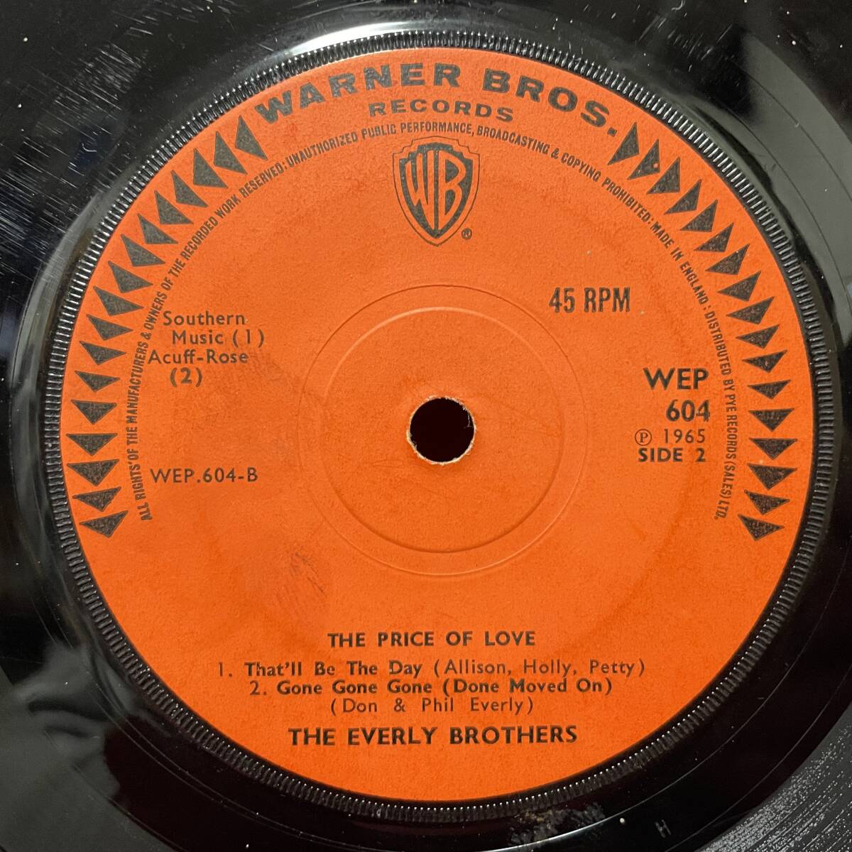 ◆UKorg7”EP!◆THE EVERLY BROTHERS◆THE PRICE OF LOVE◆の画像2