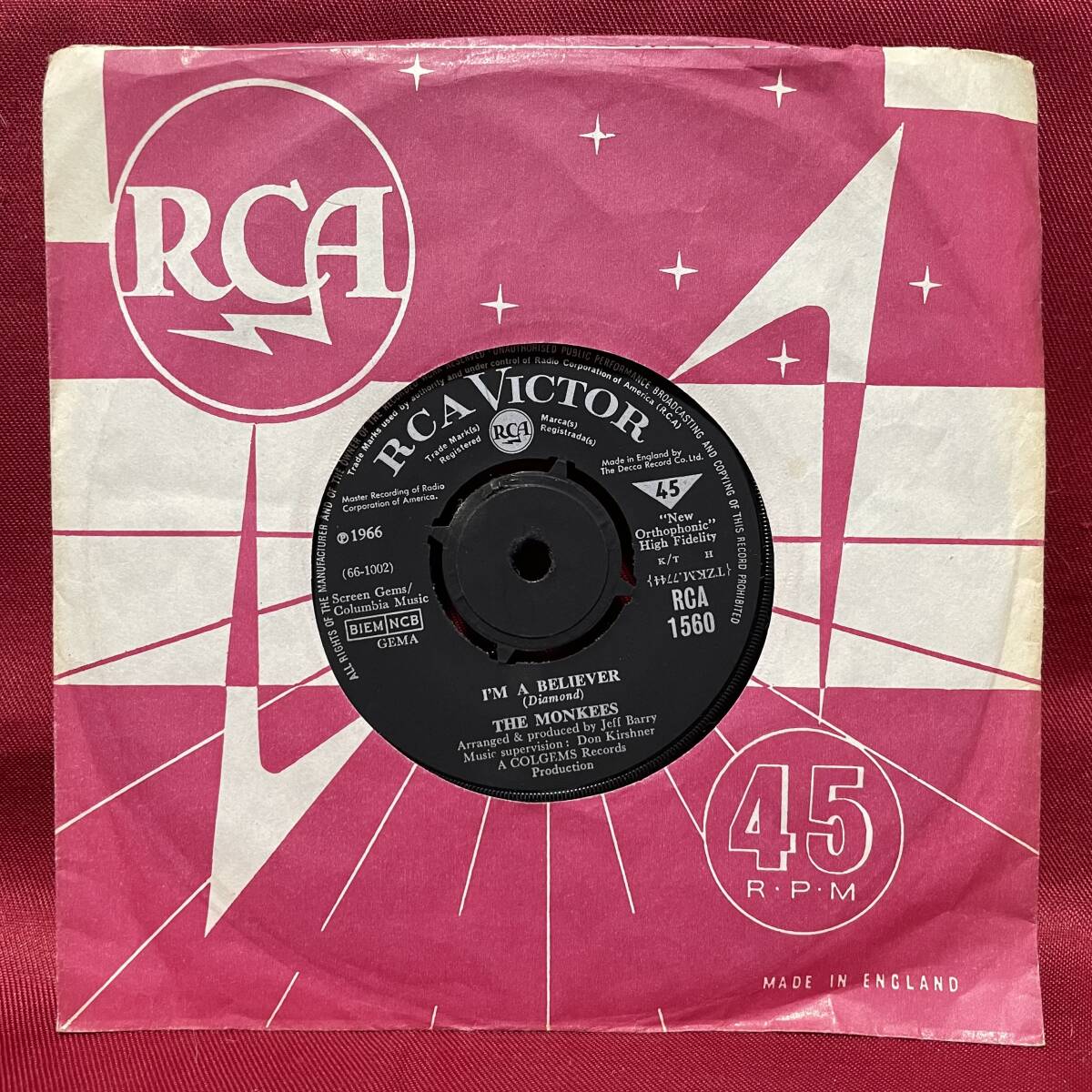 ◆UKorg7”s!◆THE MONKEES◆I'M A BELIEVER◆_画像3