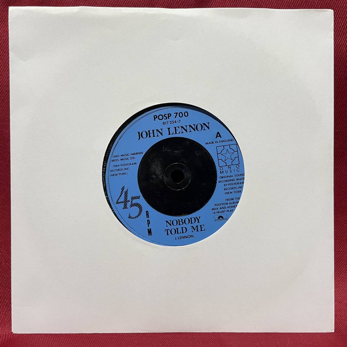 ◆1円開始!◆UKorg7”s!◆JOHN LENNON◆NOBODY TOLD ME◆_画像3