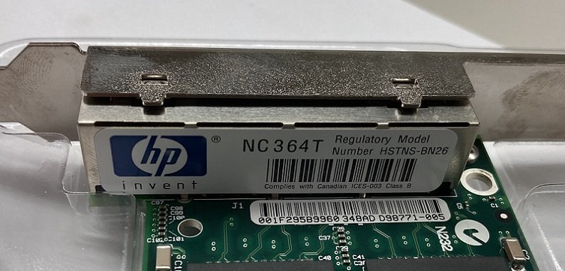 2399-O★HP 4ポート GIGABIT LANアダプタ PCI-E★NC364T (HSTNS-BN26)★中古現状渡し★送料185円(クリックポスト)_画像3