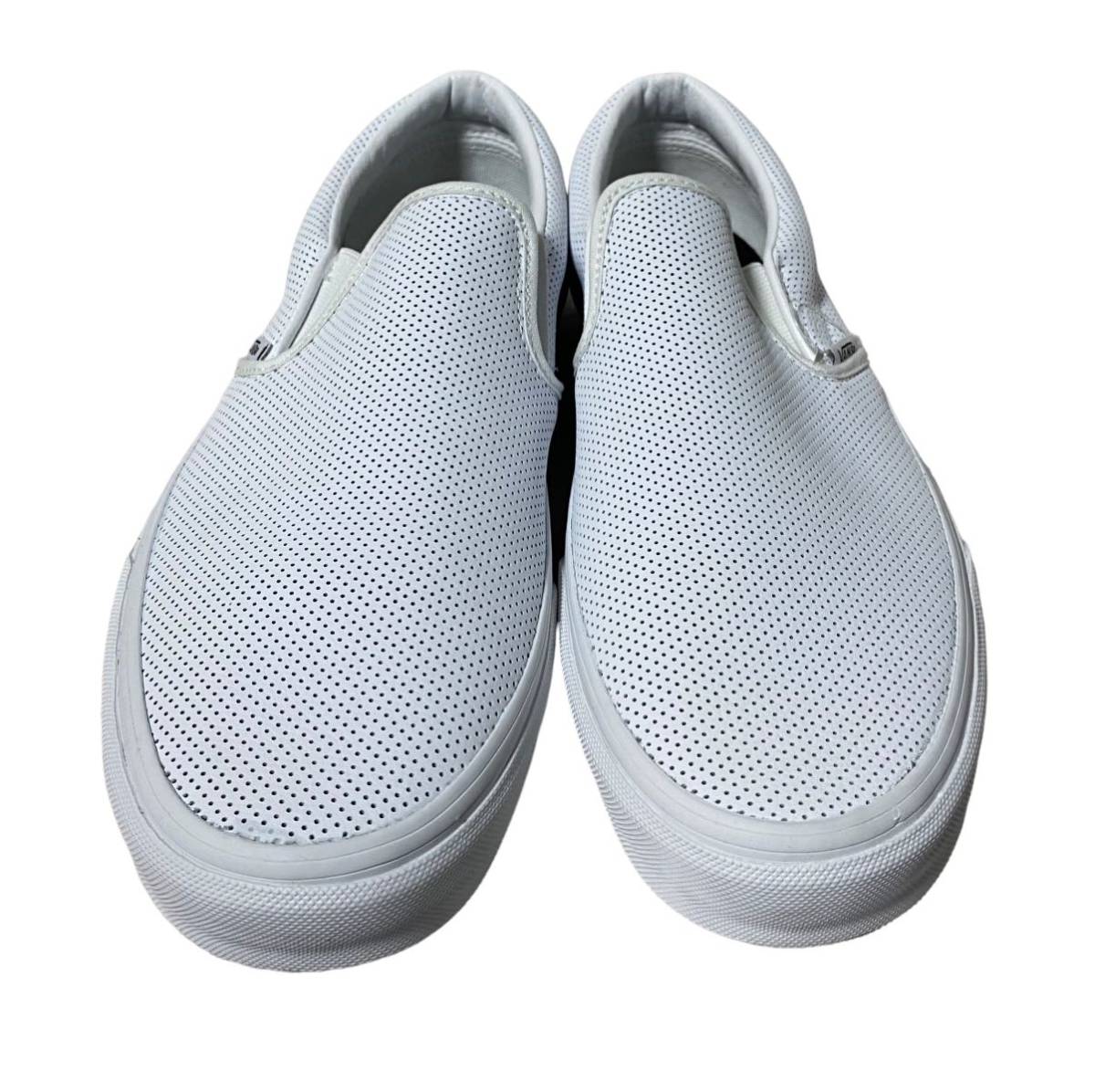  unused goods VANS SLIPON LEATHER Vans punching leather slip-on shoes white US11 29.