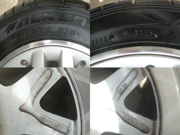 ＶＷ　純正　ＢＢＳ　１６インチ　アルミホイール　タイヤ付き　２０５／４５Ｒ１６　２０１６年製　１本のみ　ワーゲン　ポロ他　①_画像3