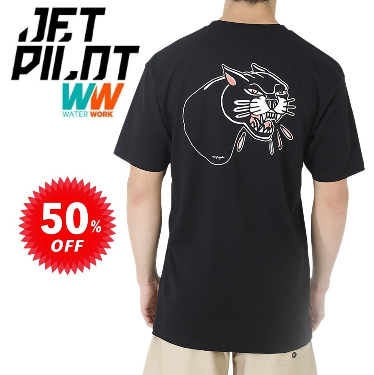 ジェットパイロット JETPILOT Tシャツ セール 50％オフ 送料無料 アレックス メンズ TEE ブラック XL S19671_画像1