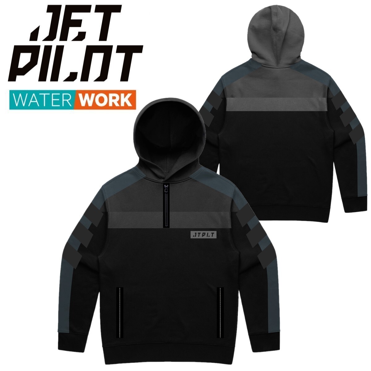 ジェットパイロット JETPILOT 2024 パーカー 送料無料 アライン 1/4 ジップ W24709 ブラック S トレーナー