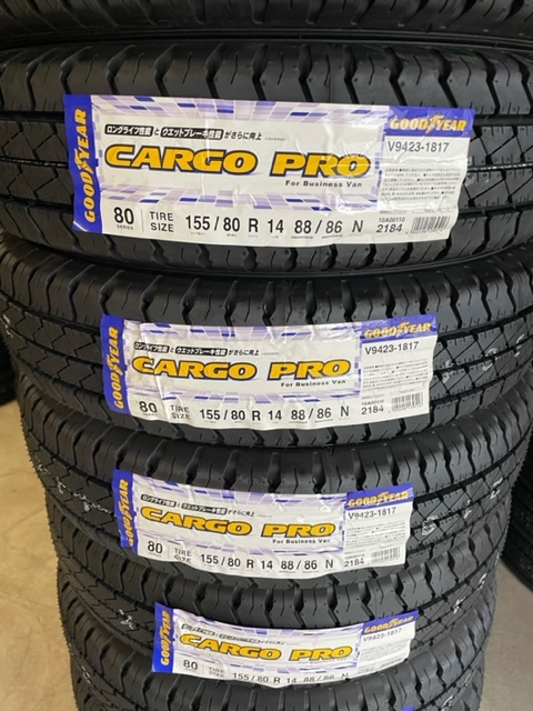 ◎グッドイヤー 個人宅もOK 在庫有 2023年製 カーゴプロ 155/80R14 88/86N LT 4本セット送料込みで25,800円～_画像1