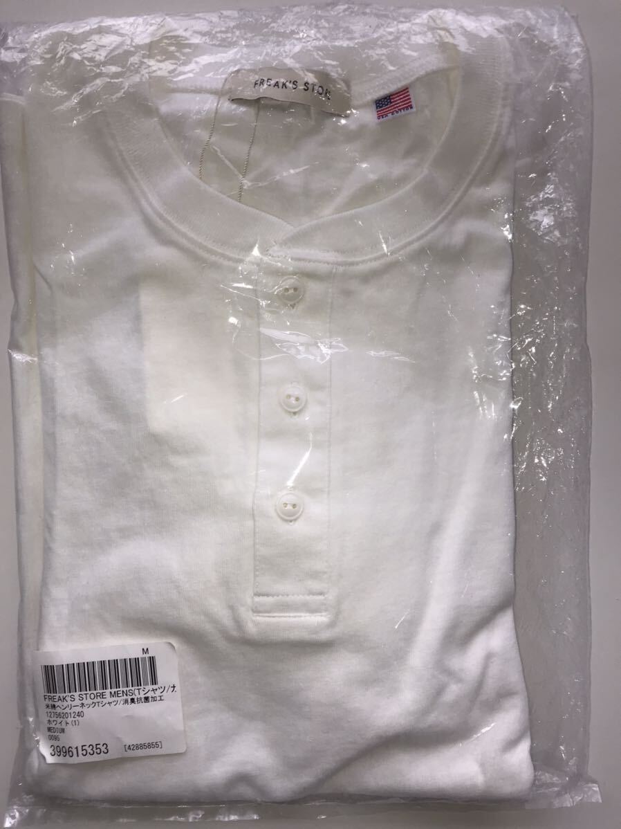 新品 フリークスストアUSA製ヘンリーネックTシャツ(白)Mサイズ100%コットン_画像7