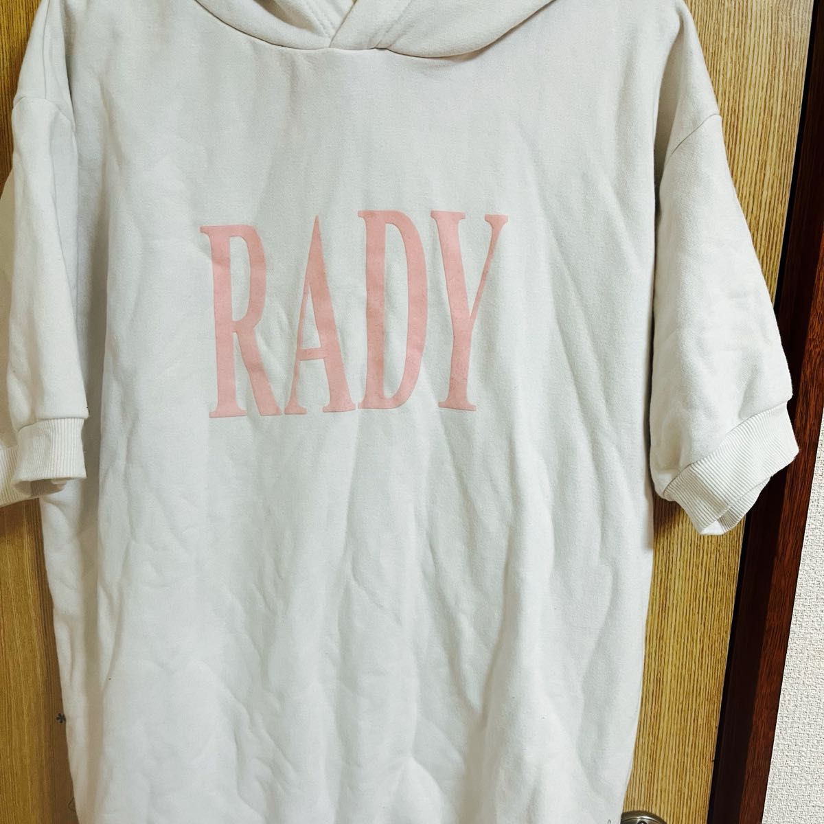 Radyフーディワンピ パーカーワンピ ミニワンピ 半袖