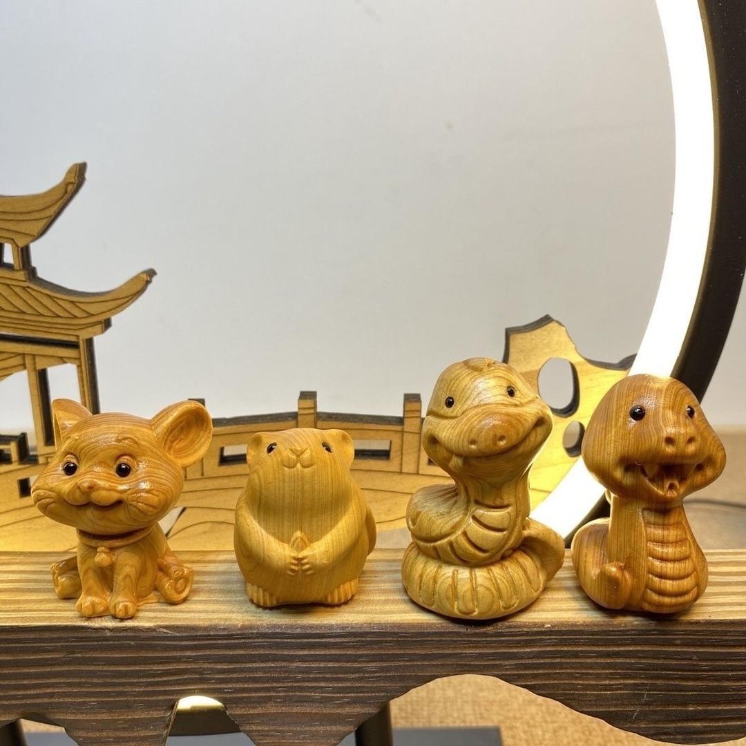 ヒノキは十二支の動物を彫刻する_画像7