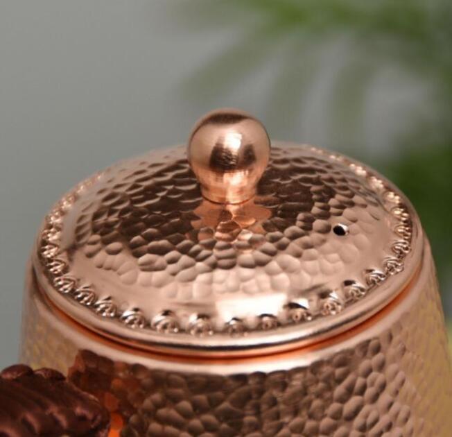 純銅 大容量コーヒーポット制コーヒー器具銅イメージ紫銅ハンマー紋コーヒーポット細口ポットコーヒーポット900MLの画像2