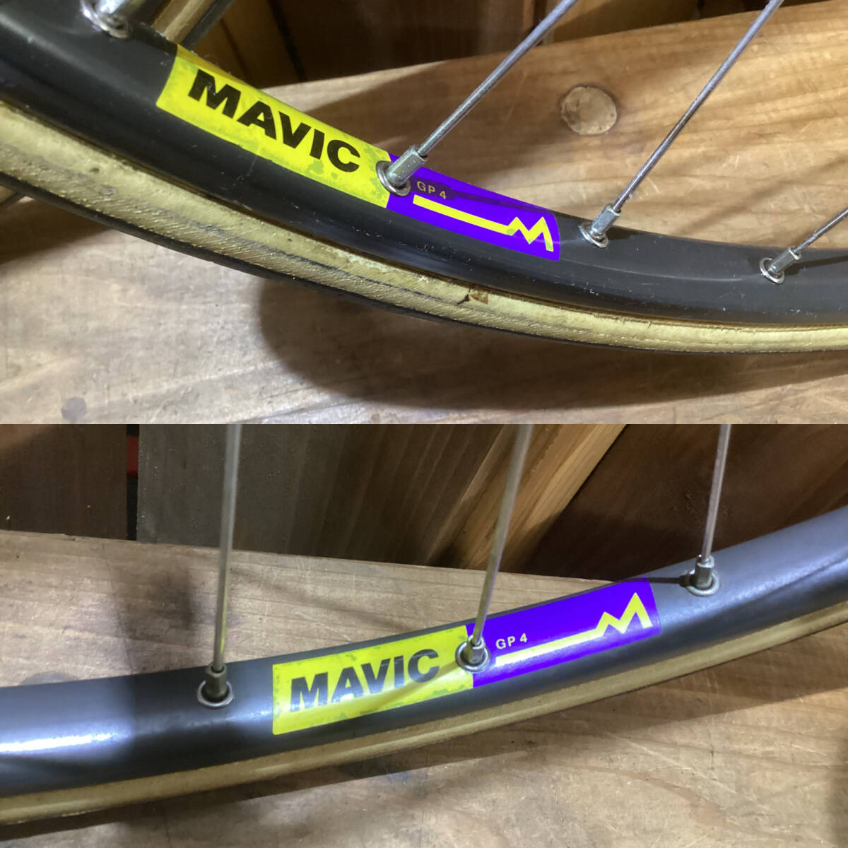 ビンテージ チューブラー MAVIC マビック GP-４ホイールセット、ハブ シマノ 600 HB-6400 7s 使用歴少なめ　700c _画像8