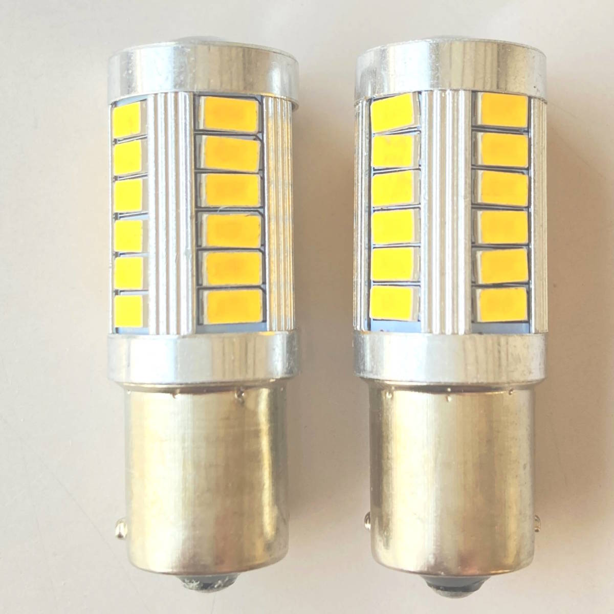 新品 2個 LED ウインカー ターンシグナル S25 BAU15s 橙色（アンバー） LED33灯 ピン角150°_画像6