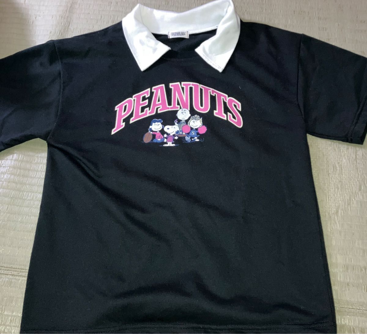 襟付　半袖Tシャツ　サイズ160 PEANUTS スヌーピー　SNOOPY 可愛い　黒　着用回数少ない　 プリントTシャツ