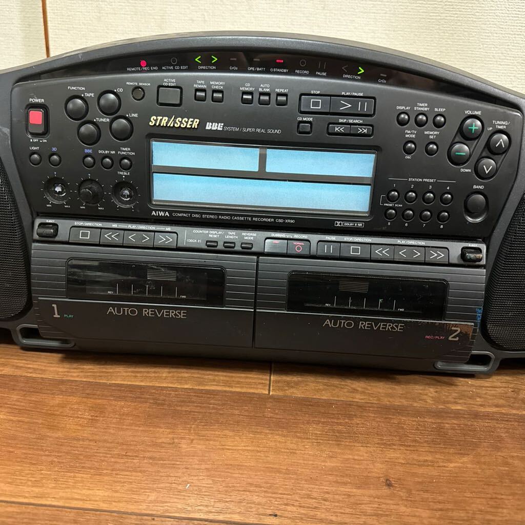 AIWA アイワ ラジカセ CSD-XR90 音響機器 カセットデッキ ダブルカセットデッキ の画像2