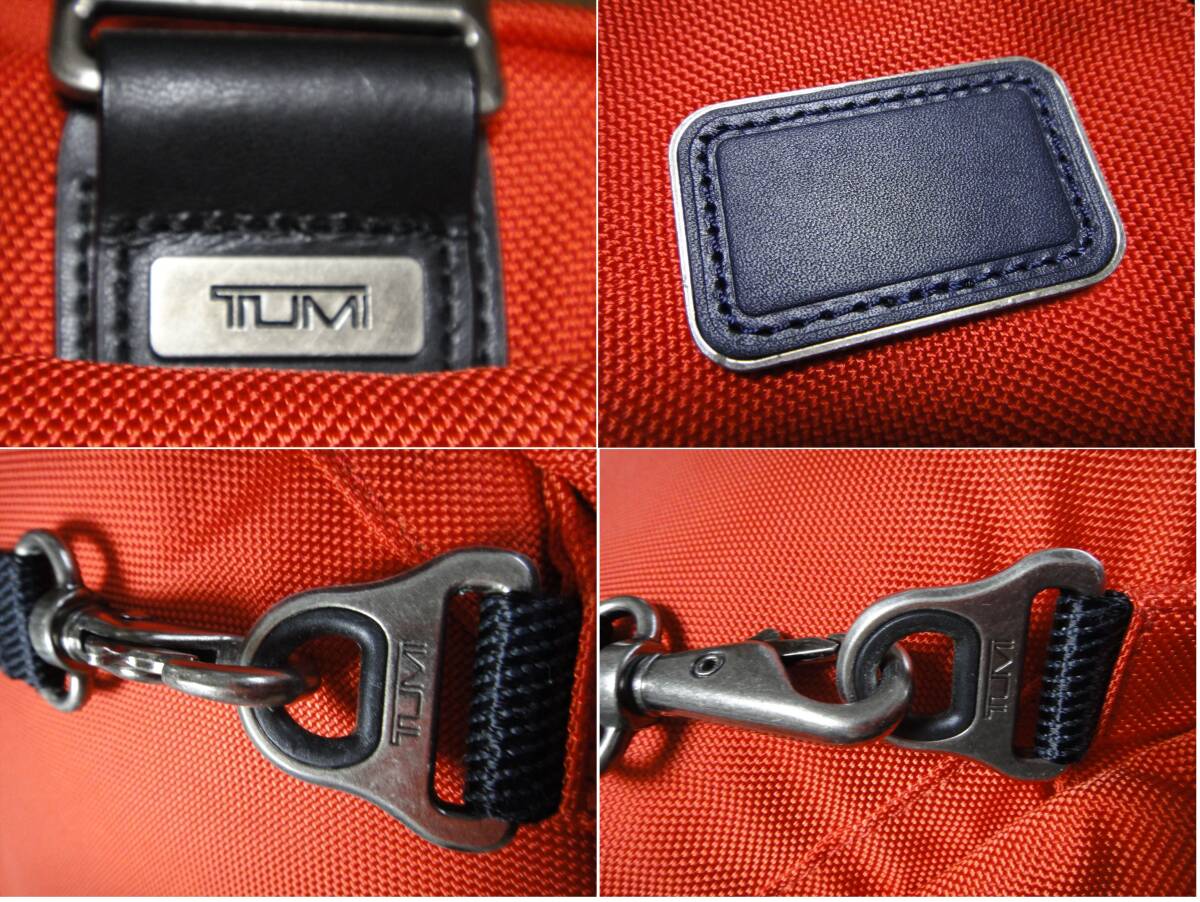 2402001 - TUMI トゥミ 225030RG バックパック リュック バリスティックナイロン素材 オレンジ フロント分離型バック付 貴重 中古 長期保管_画像8