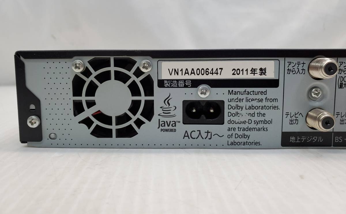 § B24228 【動作確認済】Panasonic 500GB1チューナー ブルーレイレコーダー DIGA DMR-BRT300-K ブラック 中古の画像8