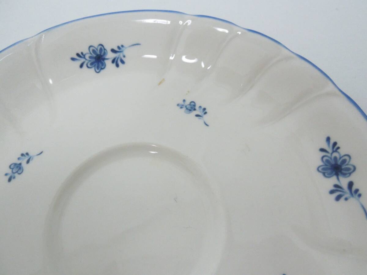 ‡ 0751 Noritake ノリタケ クラフトーン カップ 6客＆ソーサー 5客 CRAFTONE 小花柄 ブルー系 ティー コーヒー 汚れ有 中古_画像9