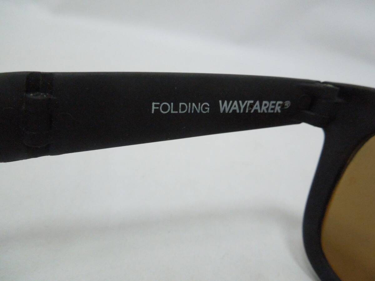 ‡0964 B&L RAY-BAN ボシュロム レイバン FOLDING WAYFARER W0670 黒ブラック 折りたたみサングラス 砂打ち_画像5