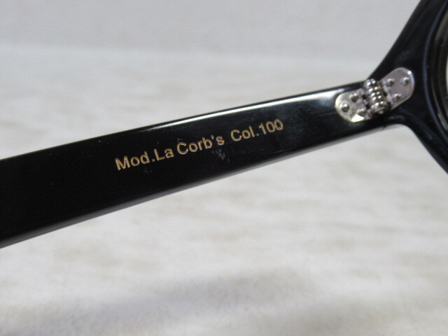 ◆S207.Lesca LUNETIER Mod.La Corb's Col.100 Fait Main レスカ ラ コルブズ メガネ 眼鏡 度なし サングラス/中古_画像6