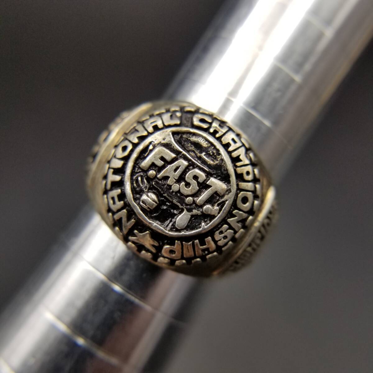 2000年 Fast Pitch National Championship ボーリング大会 ヴィンテージ シグネット 925 シルバー リング 銀 指輪 存在感 Y14-J