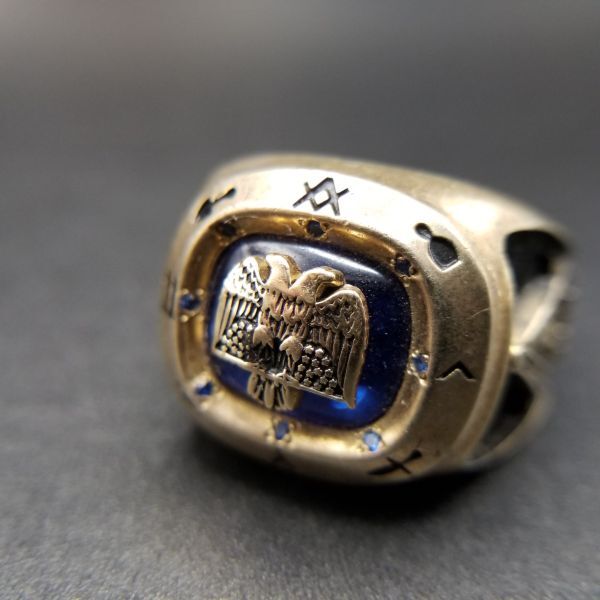 【限定販売】 5372円 フリーメーソン PAST MASTER ヴィンテージ リング 定規と その他