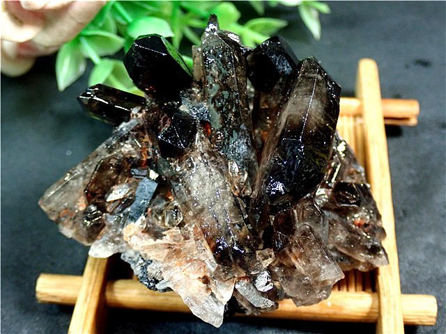 AAA級【魔除け】◆天然モリオン(黒水晶）クラスター178C6-16C93b_画像1