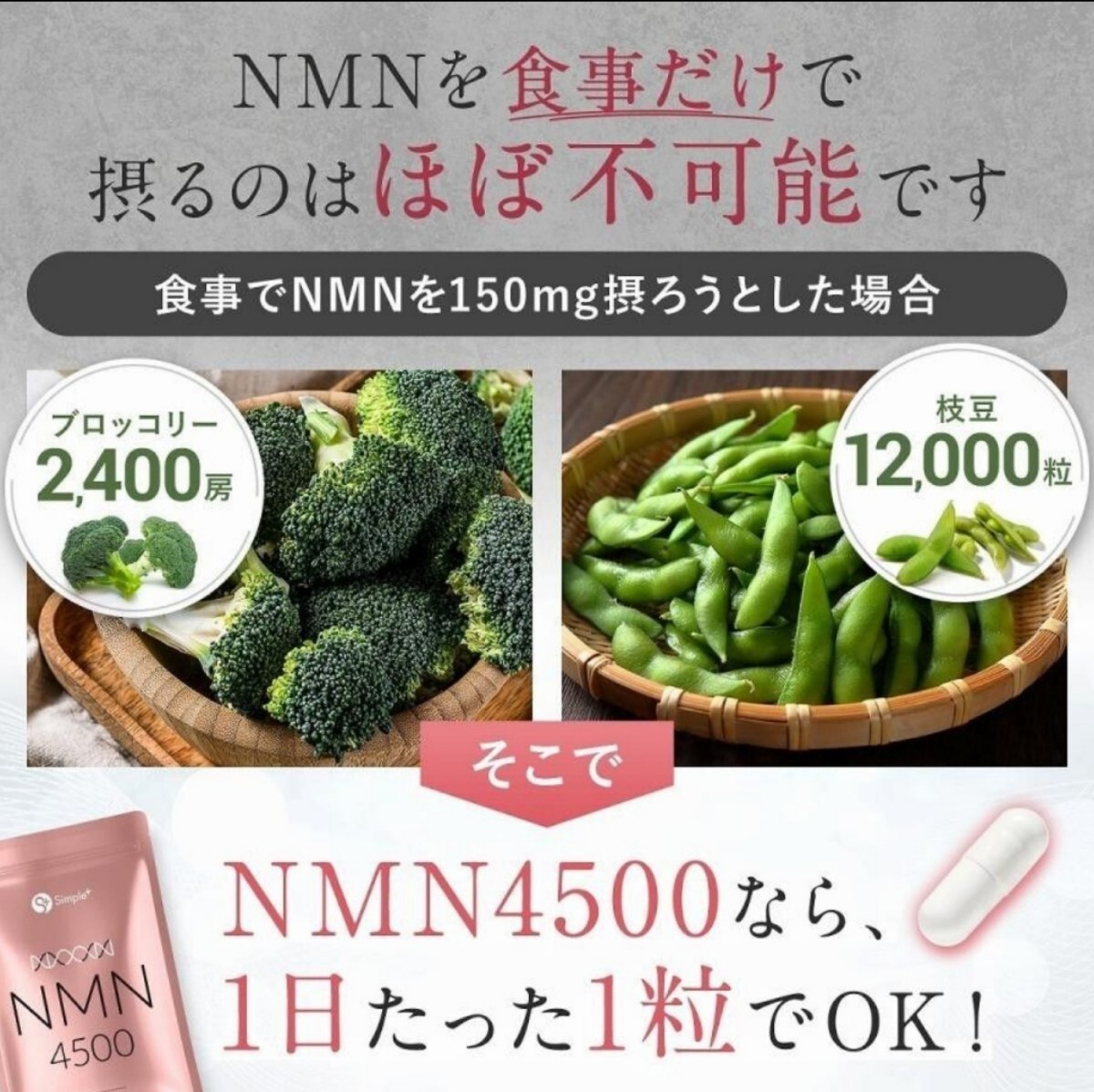 【2袋セット】NMN サプリ サプリメント 日本製 純度100％ 4500mg(1袋) 1日1粒150mg 30日分の画像2