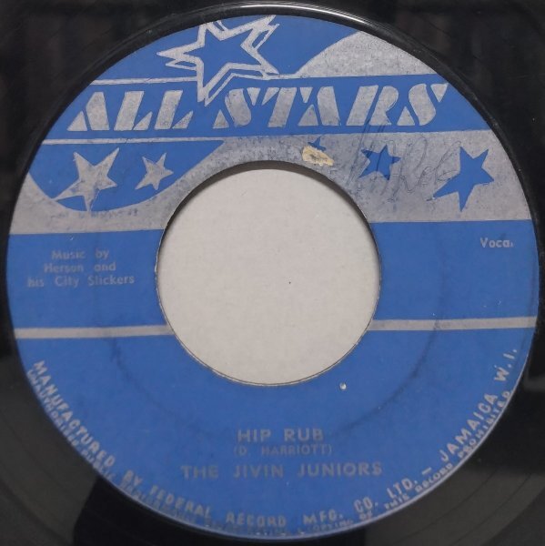 7” JA盤 The Jivin Juniors // Hip Rub / Over The River -All Stars (records)_画像1