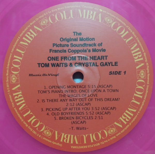 LP” EU盤 Tom Waits and Crystal Gayle // One From The Heart / Francis Coppola サントラ - (records)_画像4