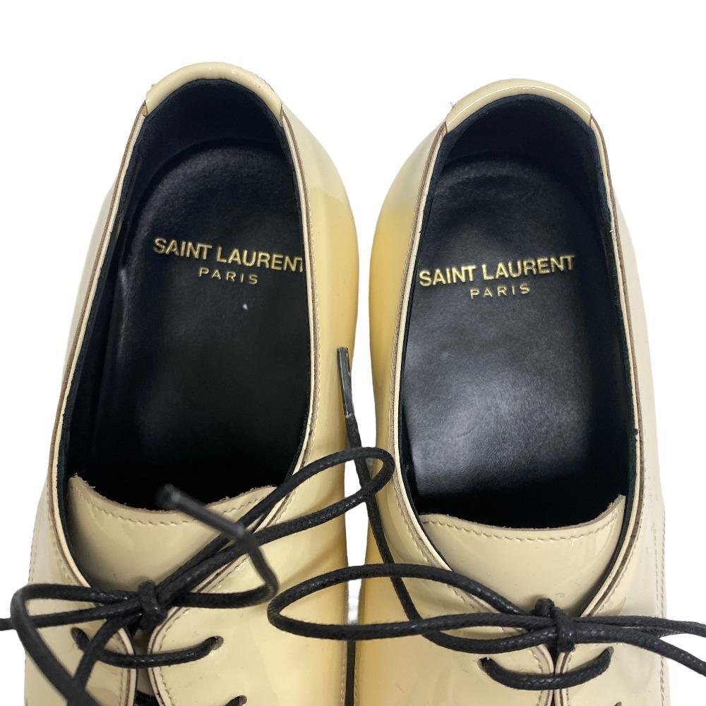 SAINT LAURENT/サンローラン 582149 VERNIS HEAVY レザーシューズ パテントレザー その他靴 アイボリー レディース ブランド_画像7