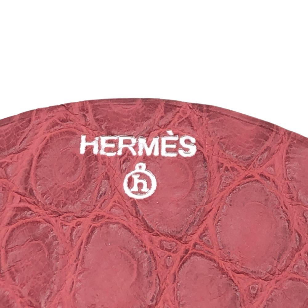 HERMES/エルメス プティアッシュGM クロコダイル ペンダントトップ レッド ユニセックス ブランド_画像8