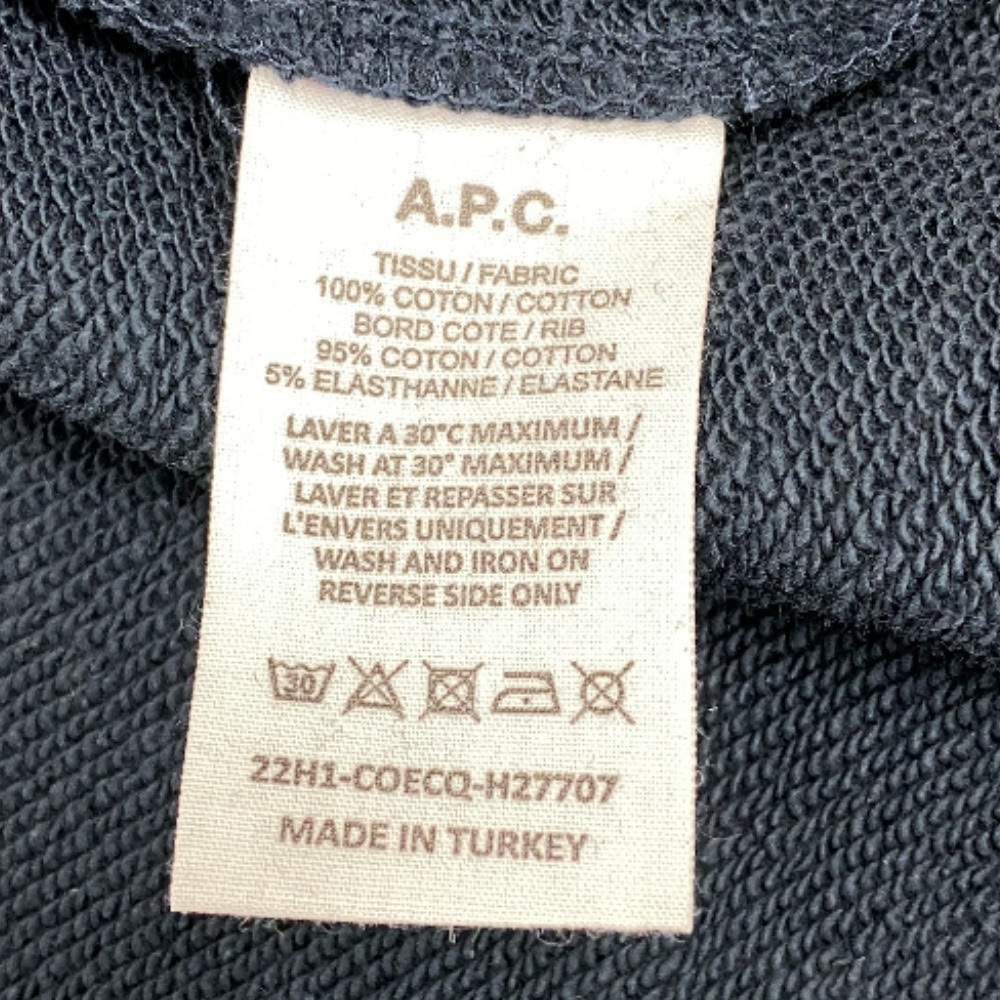 APACE/ A.P.C. H27707 2022AW XLf-ti-COECQ cotton Parker navy unisex brand 