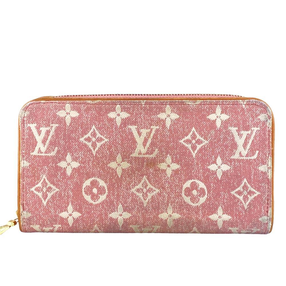 LOUIS VUITTON/ルイヴィトン ビトン M81182 ジッピー ウォレット モノグラム デニム キャンバス 長財布 ピンク レディース ブランド_画像1