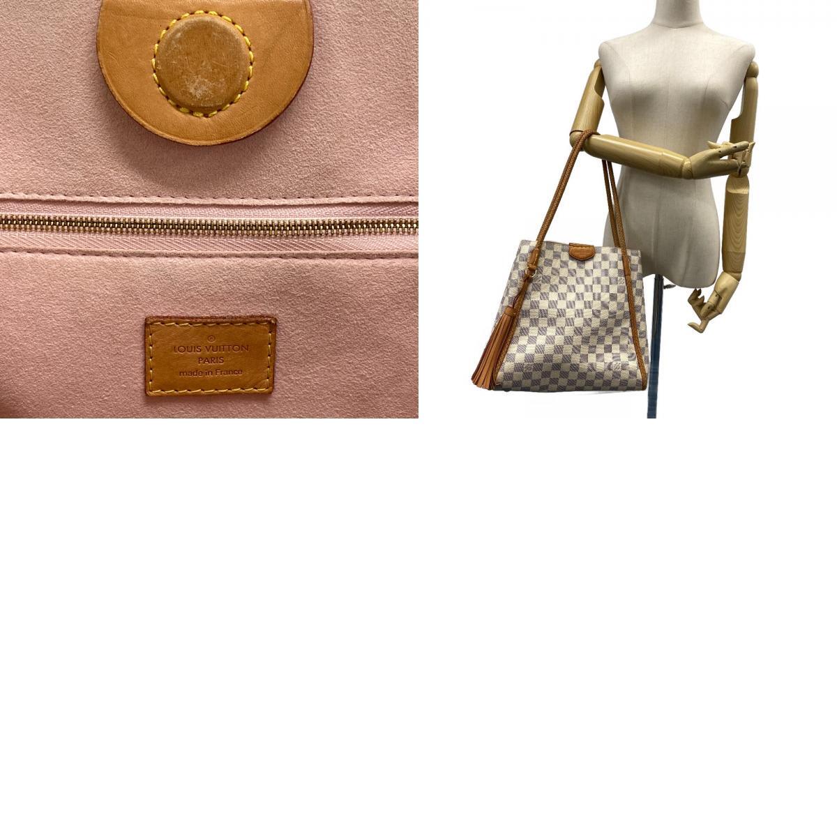 LOUIS VUITTON/ルイヴィトン ビトン N44027 プロプリアノ ダミエアズール レザー ハンドバッグ ホワイト レディース ブランド_画像10