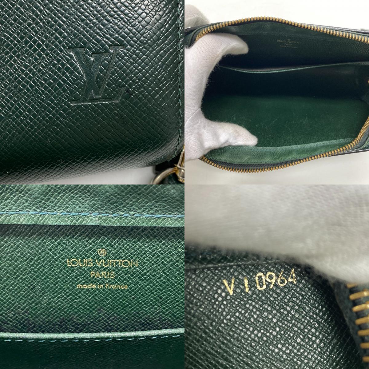 LOUIS VUITTON/ルイヴィトン ビトン M30184 バイカル タイガ レザー セカンドバッグ グリーン ユニセックス ブランド_画像9