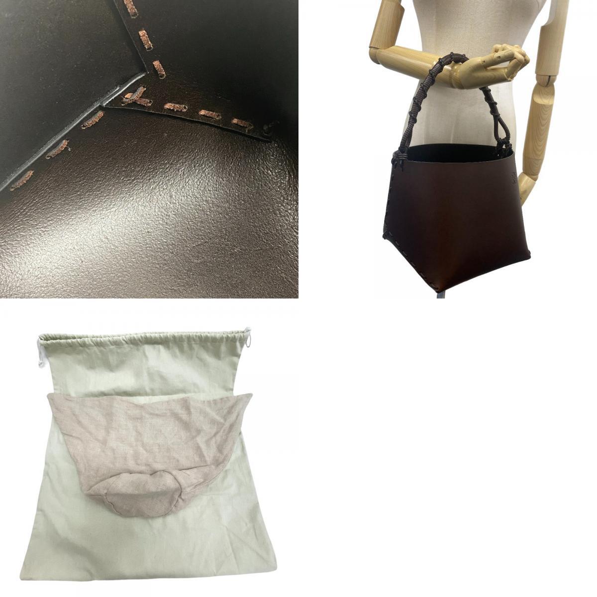 LOEWE/ロエベ バケット レザー ハンドバッグ ブラウン LOEWE/ロエベ バケット レザー ハンドバッグ ブラウン