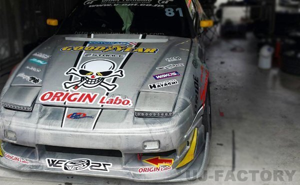 ★オリジン FRP フロントフェンダー 左右セット(+55mm)ツインダクト★180SX/RPS13（D-121-FF）_※参考装着画像（+55mm）