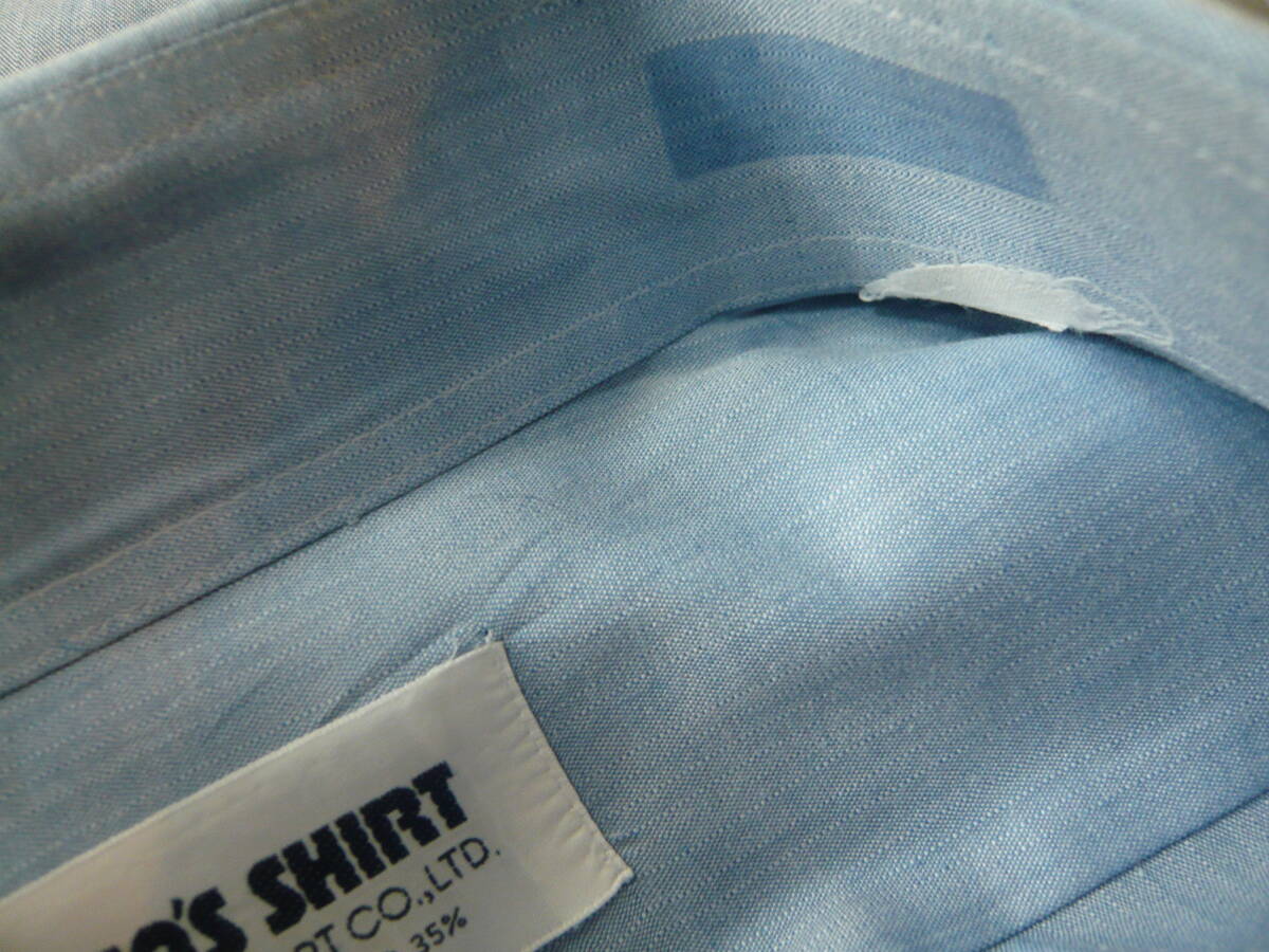 MEN'S SHIRT by CHOYA SHIRT 蝶屋 長袖シャツ　生地ポリエステル65、綿35％　クリーニング済_画像10