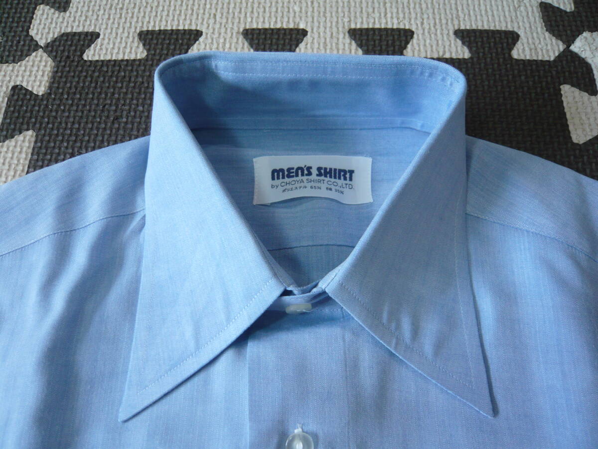 MEN'S SHIRT by CHOYA SHIRT 蝶屋 長袖シャツ　生地ポリエステル65、綿35％　クリーニング済_画像7