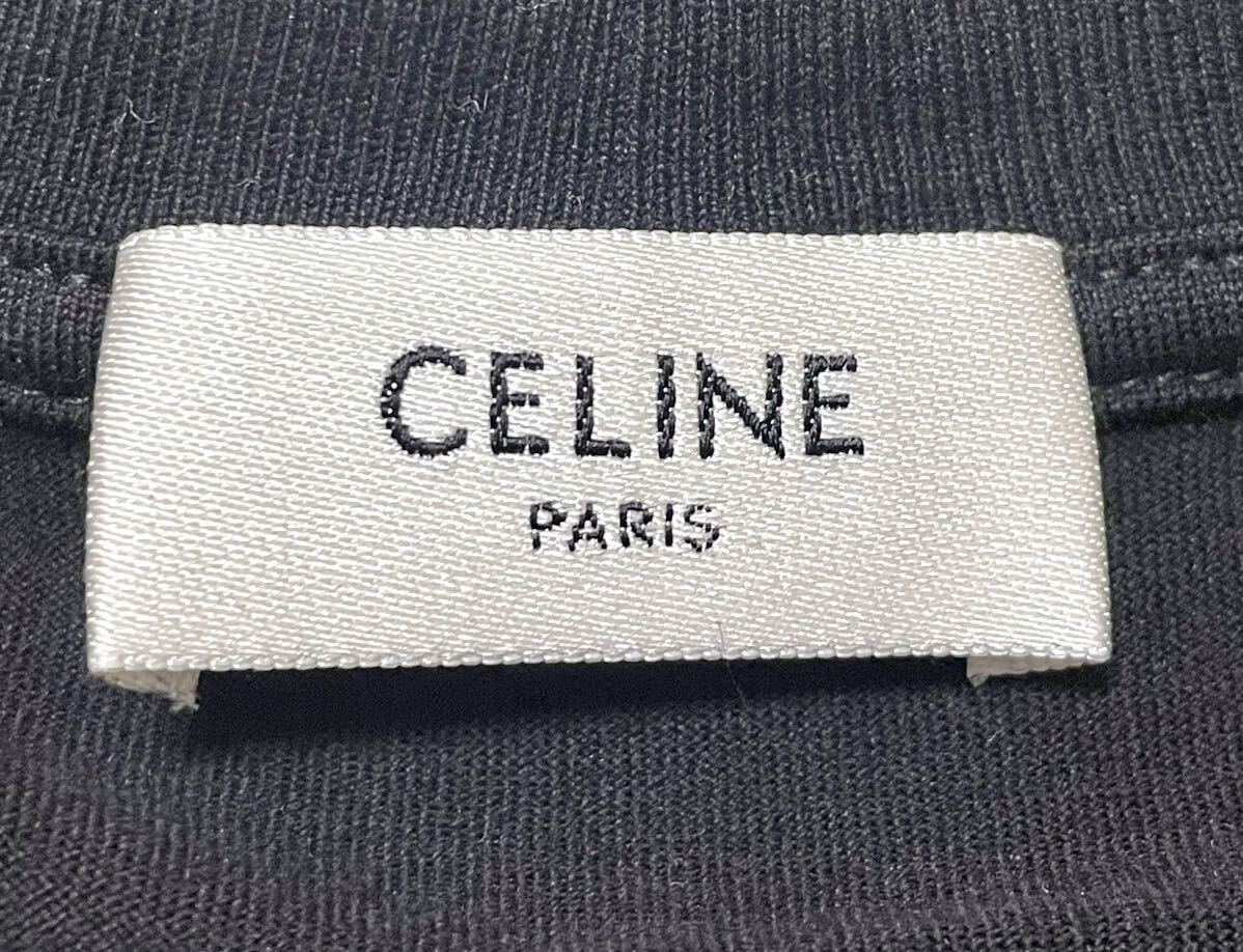 Celine エディスリマン オーバーサイズ ロゴプリント Tシャツ 黒 2X764671Q セリーヌ ブラック_画像4