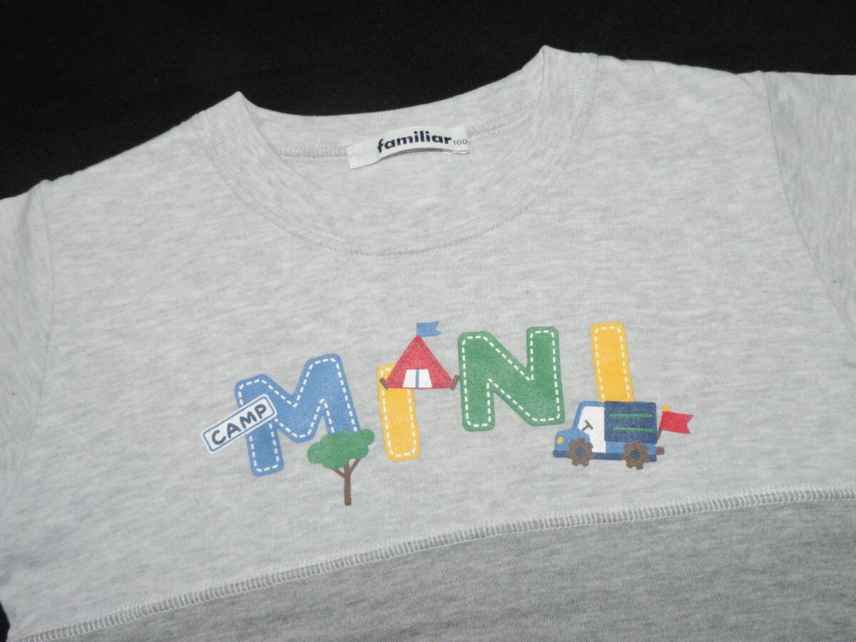 ☆ファミリアのMINI英文字プリントグレーの半袖Tシャツ☆１００センチ☆_画像2