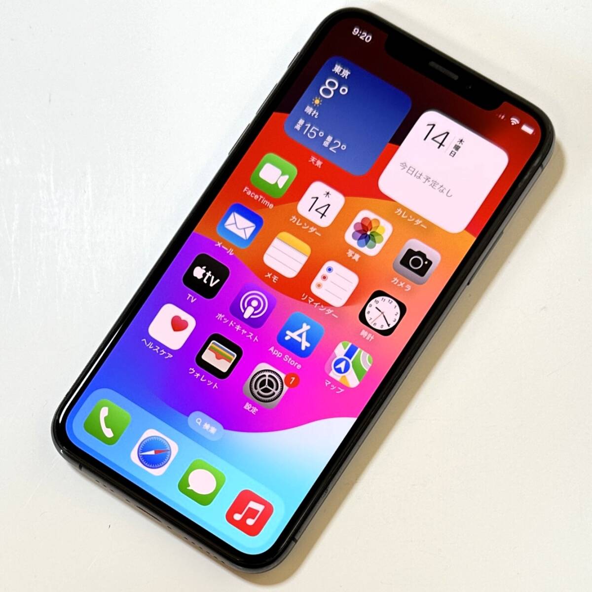 Apple SIMフリー iPhone Xs スペースグレイ 64GB MTAW2J/A iOS17.4 アクティベーションロック解除済_画像1