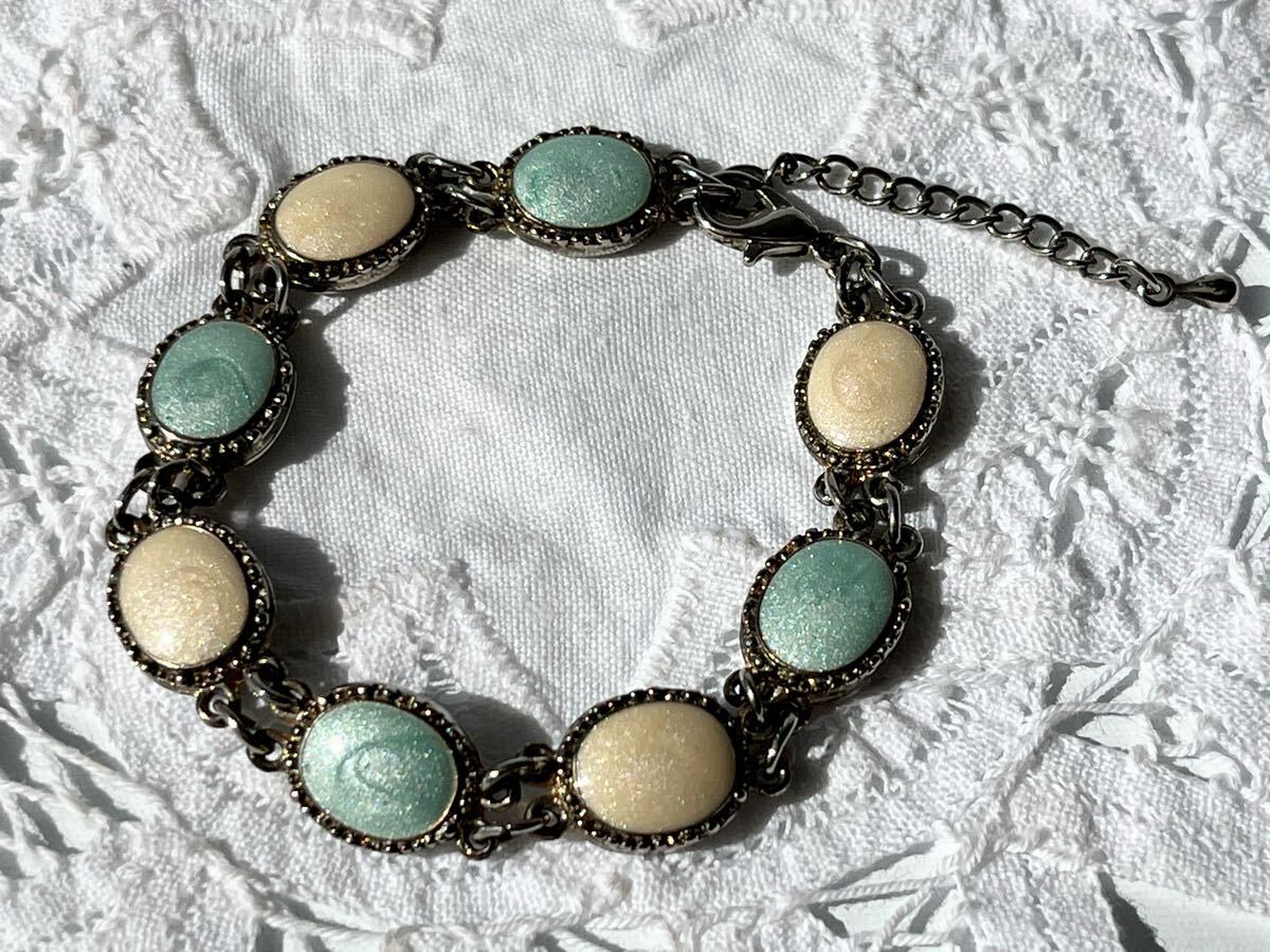 ヴィンテージ ** マーブルトーンのエナメルが美しいブレスレット vintage bracelet_画像1