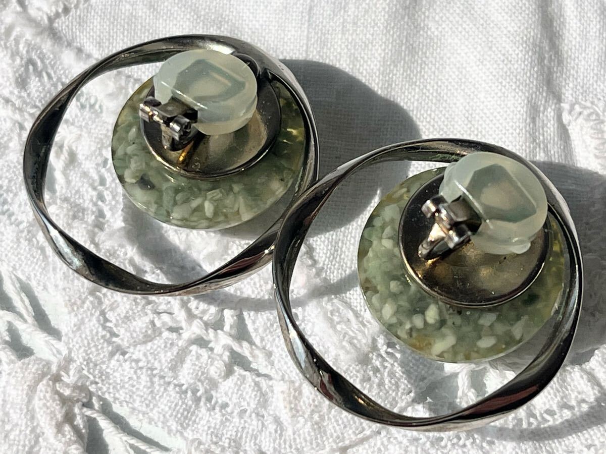 ヴィンテージ ** フレークビジューの美しいイヤリング vintage earringsの画像3